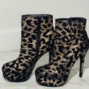 Shoedazzle Sheba Gold Flake Cheetah Leopard Print Booties Size 7 Photo 2