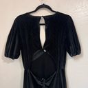 l*space L* velvet metallic stripes black puff sleeve mini dress size Large Photo 7