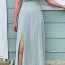 BHLDN  Diana Sage green mint gown ruffle slit med Photo 1