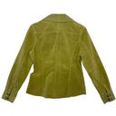 Bernardo Leather‎ Jacket size 6 Tanish Green button Snaps Collared lightweight Photo 7