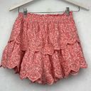 American Eagle  Pink Tiered  Floral Skort/Skirt Sz SX Elastic Waist Photo 0