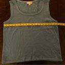 St. John Sport SZ L Santana Knit Tank Shell BLUE Scoop Neck Sleeveless Top Photo 2