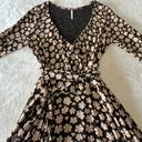 Free People Pradera faux wrap floral dress tie long sleeve size L Photo 2