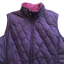 L.L.Bean  Quilted Reversible Lightweight Fall/Winter Vest Purple Pink Zip Up LG Photo 3