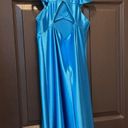 David's Bridal David’s Bridal Blue Satin A-Line Dress Size 4 Photo 5