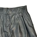 Frame  Leather Shorts Womens 27 Pleated High Waisted Noir Black Lamb Skin $578 Photo 2