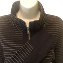 CAbi  Sprint Striped Jacket Sz. M #3378 Full Zip Up Curved Back Hem Black Sporty Photo 3