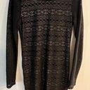 Collective Concepts  Women’s Black Lace Nude Underlay Long Sleeve Dress Size L Photo 0