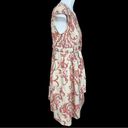 Tommy Hilfiger Paisley Print Surplice Neck Faux Wrap Belted Cotton Dress Medium Photo 3