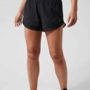 Athleta  High Rise Mesh Racer Run 3" Short in Black Size Medium Photo 0