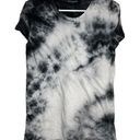 Brandy Melville  Tee Short Sleeve Crew Neck Tie Dye Black White One Size Photo 0