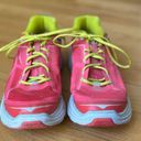 Hoka Clifton One One Pink and yellow Road Running Shoes size 10 Photo 1