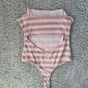 Skylar Rose Y2K Ribbed Square Neck Cutout Spaghetti Strap Striped Bodysuit Med Photo 3