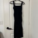 Beyond Yoga Beyond The Bump Black Spacedye Icon Ruched Maternity Midi Dress Size XS Photo 5