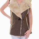 INC International Concepts Womens Night Moss Faux Suede Faux Fur Vest - Size Med Photo 0