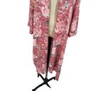 Torrid  Kimono Hi-Low Duster Sweater Red Rose Floral Print Plus Size 2X Photo 3