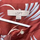 The Loft Women’s dark rust red with blue long sleeve blouse Photo 4