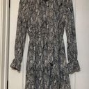 FAVLUX COPY - Snakeskin Gathered Waist Long sleeve chiffon dress Photo 0