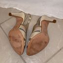 Bebe Italian Leather Gold Heels Photo 5