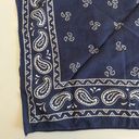 Vintage Blue  Western Paisley Cotton Square Neck Tie Bandana Photo 5