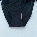 J.Crew NWT  Black Ribbed Cheeky String Side Tie Bikini Swim Suit Bottom Medium Photo 3