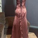 Women’s Brown Full Length Prom Party Dress Criss Cross Straps Leg Slit Size 4 Photo 4