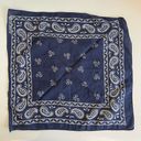 Vintage Blue  Western Paisley Cotton Square Neck Tie Bandana Photo 3