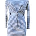 Miss Holly  front Cut out long sleeve gray stripe mini dress Photo 1