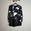 Natori NWT  mixed media faux leather patterned top Photo 1