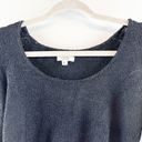 Cache  Scoopneck 3/4 Sleeve Lace Crochet Trim Bell Sleeves Top Black Large Photo 4