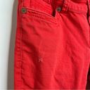 Seven7 Seven Distressed Denim Cropped Jeans Red Orange Color Women’s Size 12 READ Below Photo 1