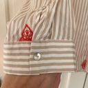 Chico's Chico’s Size 3 Striped Embroidered Collared Blouse  XL Button Down Top Photo 3