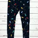 Holiday Time  Christmas Lights Seamless Leggings Black Multicolor Small/Medium Photo 0