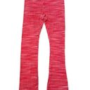 ZARA Pink Knit High Rise Ribbed Flare Elastic Waist Pants Size Large NWT Photo 2