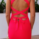 Coral Tie Back Cutout Mini Dress Pink Photo 2