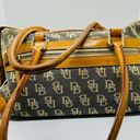 Dooney & Bourke Vintage  Tan Denim Monogrammed Lock & Key Pockets Shoulder Bag Photo 1