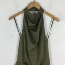 Elliatt NWT  Camo Olive Green Satin Halter Asymmetric Cocktail Mini Dress XS Photo 3