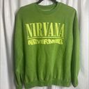 Nirvana  Crewneck Sweater Green Size M Pull Over Grunge Graphic Band 90’s Photo 0