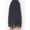 Tulle Tiered Maxi Skirt Black SMALL Dark Romantic Fairy Disco Cowgirl Full NEW Photo 1