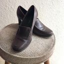 St. John’s Bay  Brown leather chunky platform heeled pumps loafers mules heels (size 6.5) Photo 0