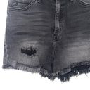 KanCan USA Kancan Charcoal Black High Rise Distressed Frayed Hem Shorts Photo 3