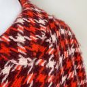 Banana Republic  Jacket Womens Large Maroon Orange Houndstooth Wool Blend 3/4 Sl‎ Photo 12