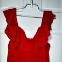 Pretty Little Thing  Spanish Style Red Ruffle Maxi Dress Sz 12 Prom Wedding NWT Photo 5