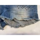 Harley Davidson  Women's Stud & Stars Denim Jean Shorts Raw Hem Size 12 Photo 6