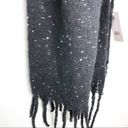 BP  Nordstrom Speckled Fringe Trim Muffler Black Chunky Oversized Winter Scarf Photo 8