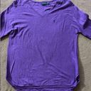 Polo  Ralph Lauren Women's Boyfriend Fit V-Neck Purple Sweater Size L Photo 1