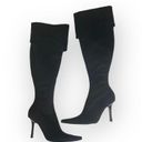 Bebe  𖤐 Over the Knee Stiletto Heel Pointy Toe Boots 𖤐 Black Vegan Suede 𖤐 7.5 Photo 1