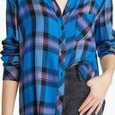 Rails  Womens Lightweight Hunter Plaid Button Up Shirt Size M Cobalt Magenta Photo 0