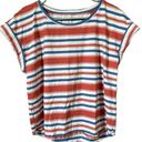 L.L.Bean  Signature Womens Multicolor Stripe Rangeley Cotton Tee sz Large Photo 0