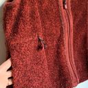 Woolrich  Shearling Vest Women’s Black Cherry Red Sherpa Zip Up, Size Small Photo 4